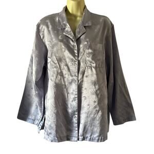 Delicates Celestial Print Lilac Pajama Top Size M Button Front Pocket